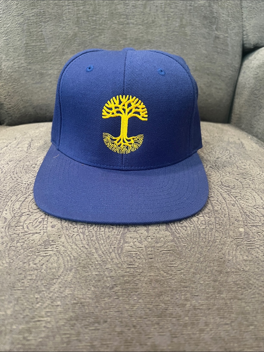 Oaklandish Blue Snapback Hat with Yellow Tree Embroidery